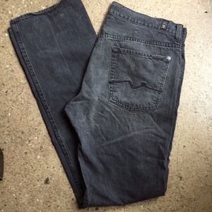 7 For All Mankind washed black, 5 button pants.  Size 34